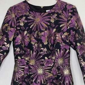 Floral Purple and Black Dress